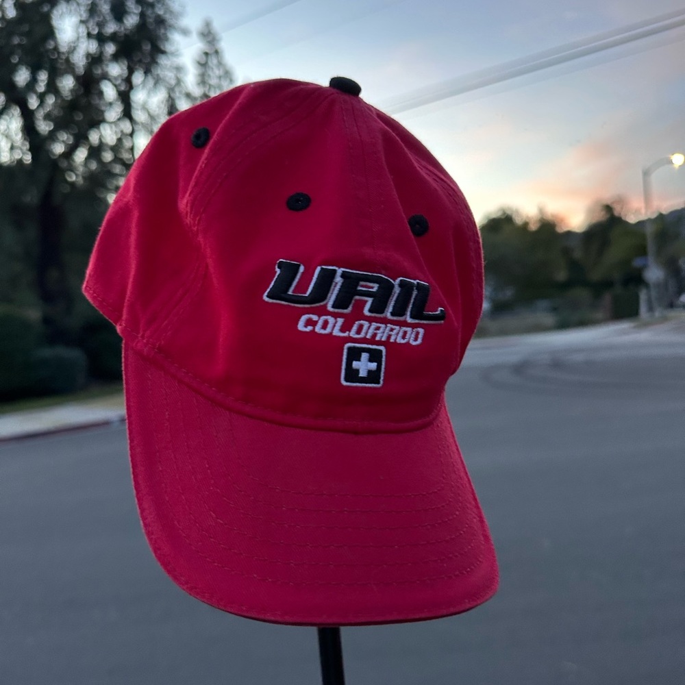 Unisex Red Vail Colorado Hat Cap w/ Metal Size Adjuster